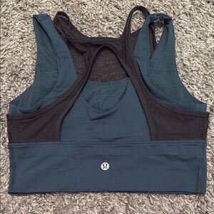 lululemon athletica Women's Blue and Black Sports Bra